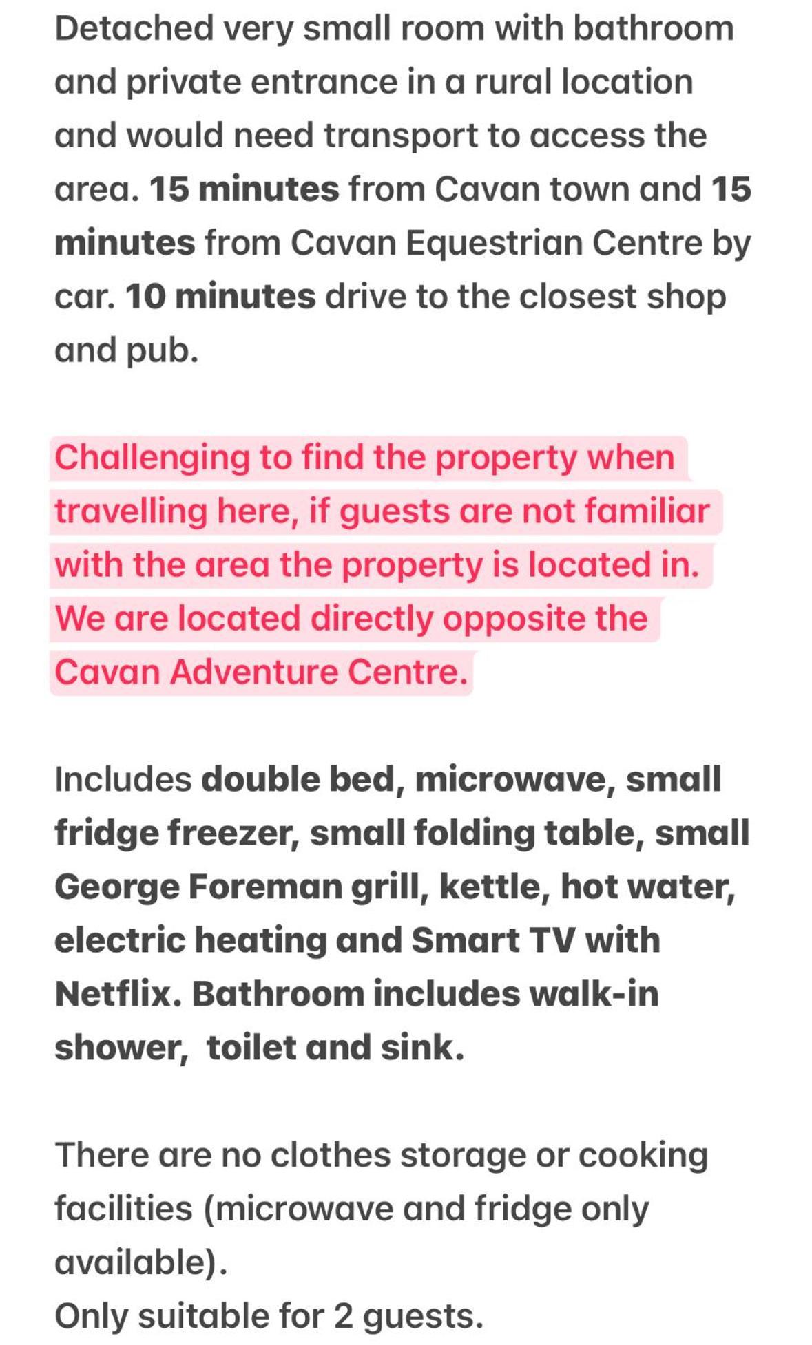 Private Detached Small Bedroom And Bathroom Only- This Is Not An Apartment Butlersbridge Luaran gambar
